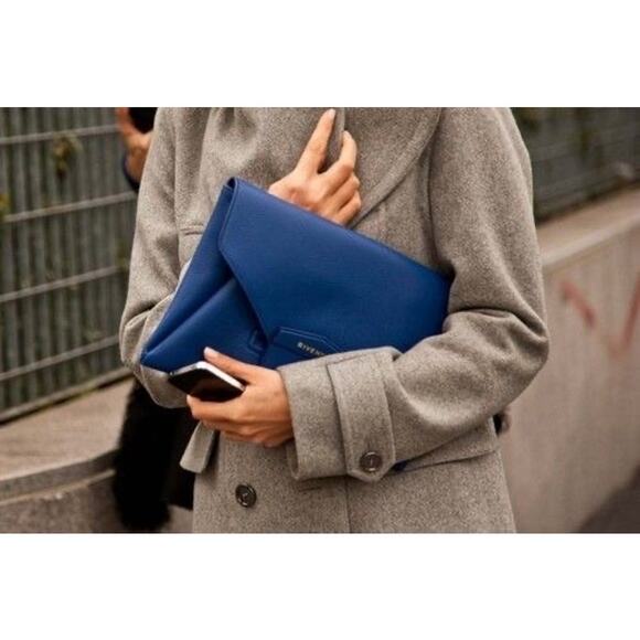 J.Crew Navy Faux Leather Envelope Clutch w/ Chain – Heritage Holiday Gift NWT - Picture 13 of 13